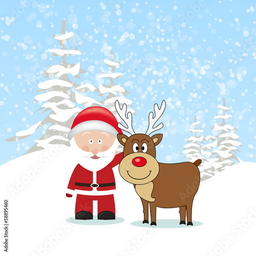 Santa Claus with Reindeer
