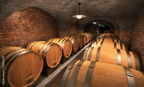 cellar with wooden barrels II
