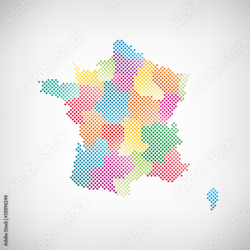 Frankreich Regionen Karte Punkte