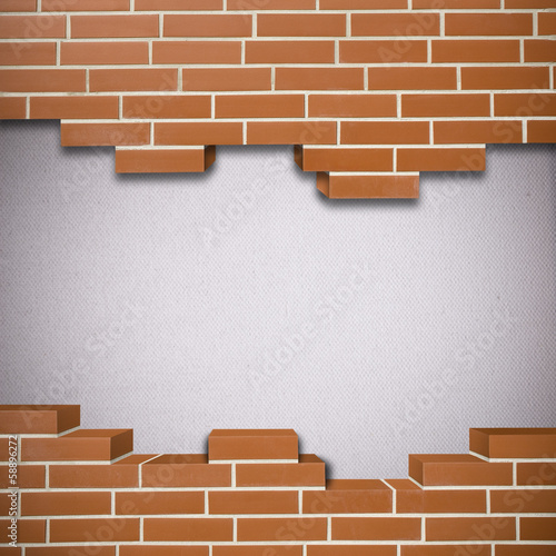 Broken brickwall background