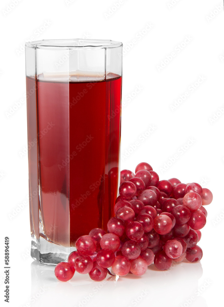 Glass of juice and the grapes Glass of juice and the grapes