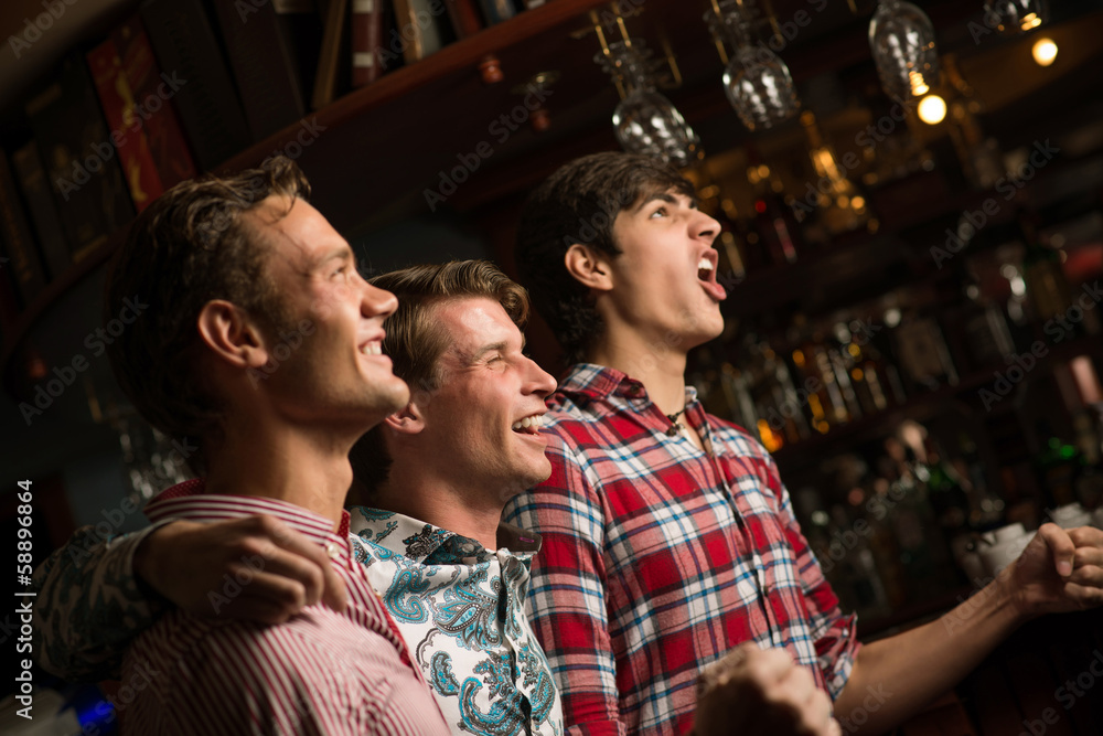 portrait of the fans in the bar portrait of the fans in the bar