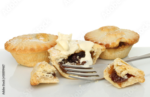 Mince pies and cream