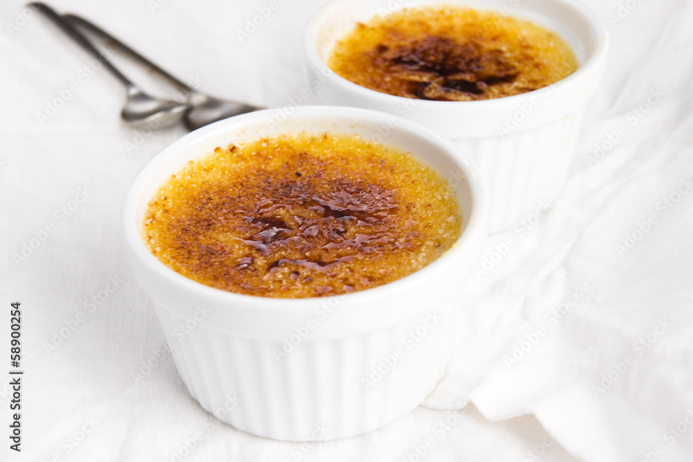 French dessert - cream brulee, burnt cream French dessert - cream brulee, burnt cream