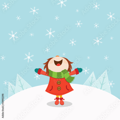 Kid Enjoying Snow