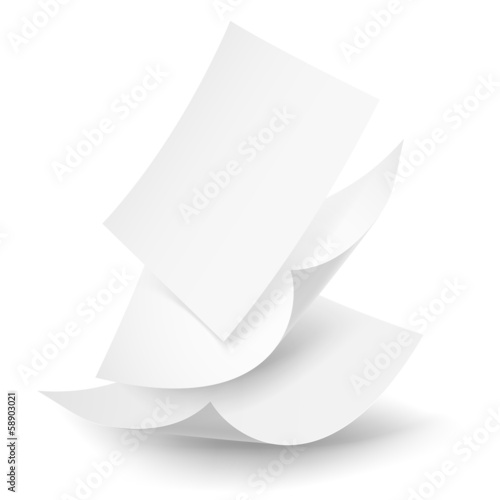 Falling paper sheets.