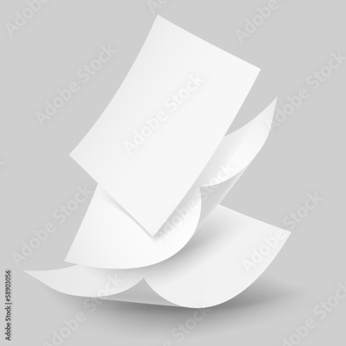 Falling paper sheets.