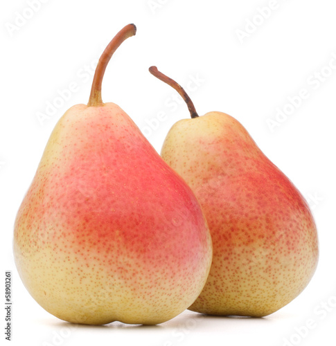 Ripe pear fruit isolated on white background cutout