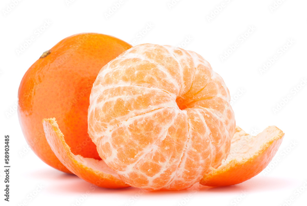 Peeled tangerine or mandarin fruit Peeled tangerine or mandarin fruit