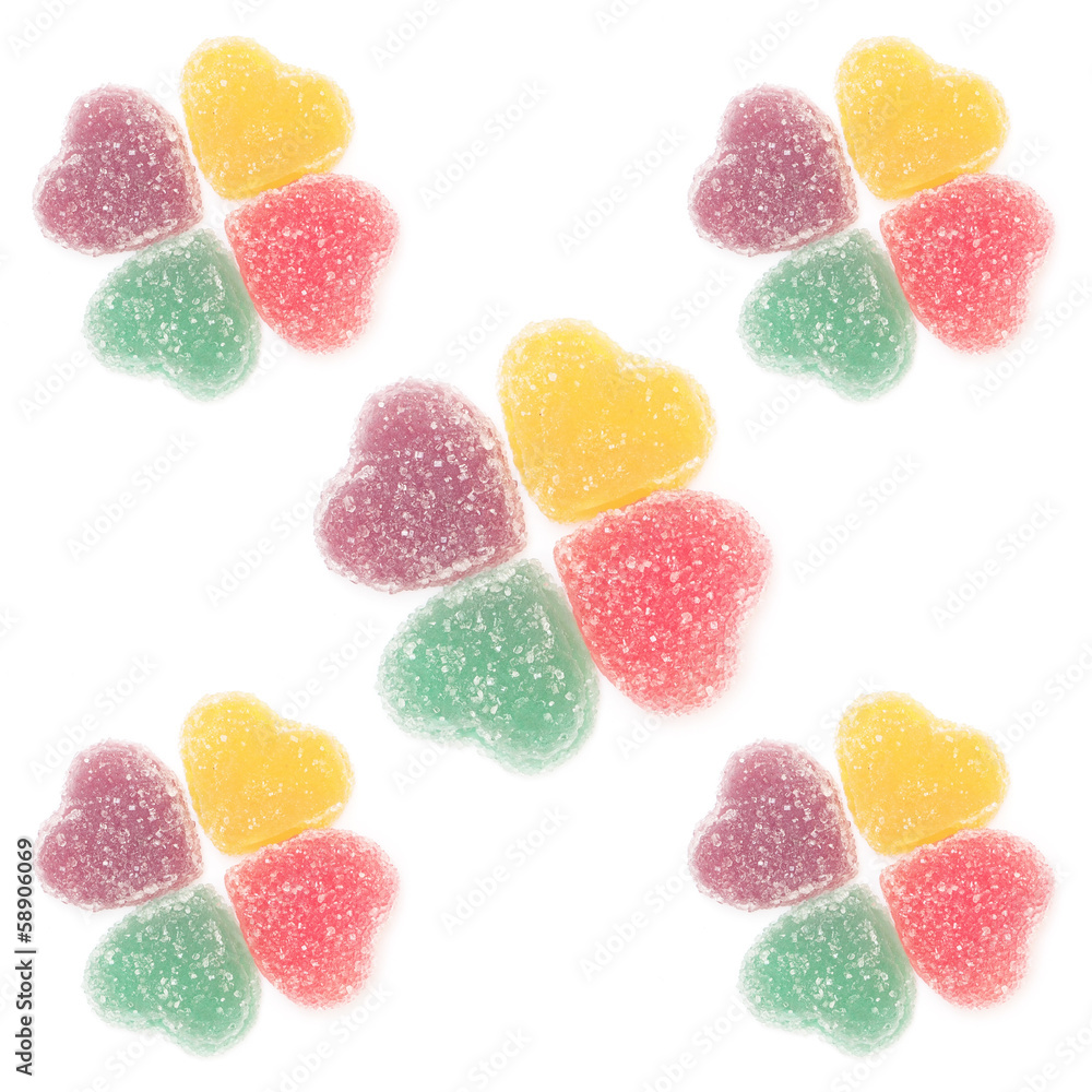 heart shape jelly candies -seamless background heart shape jelly candies -seamless background