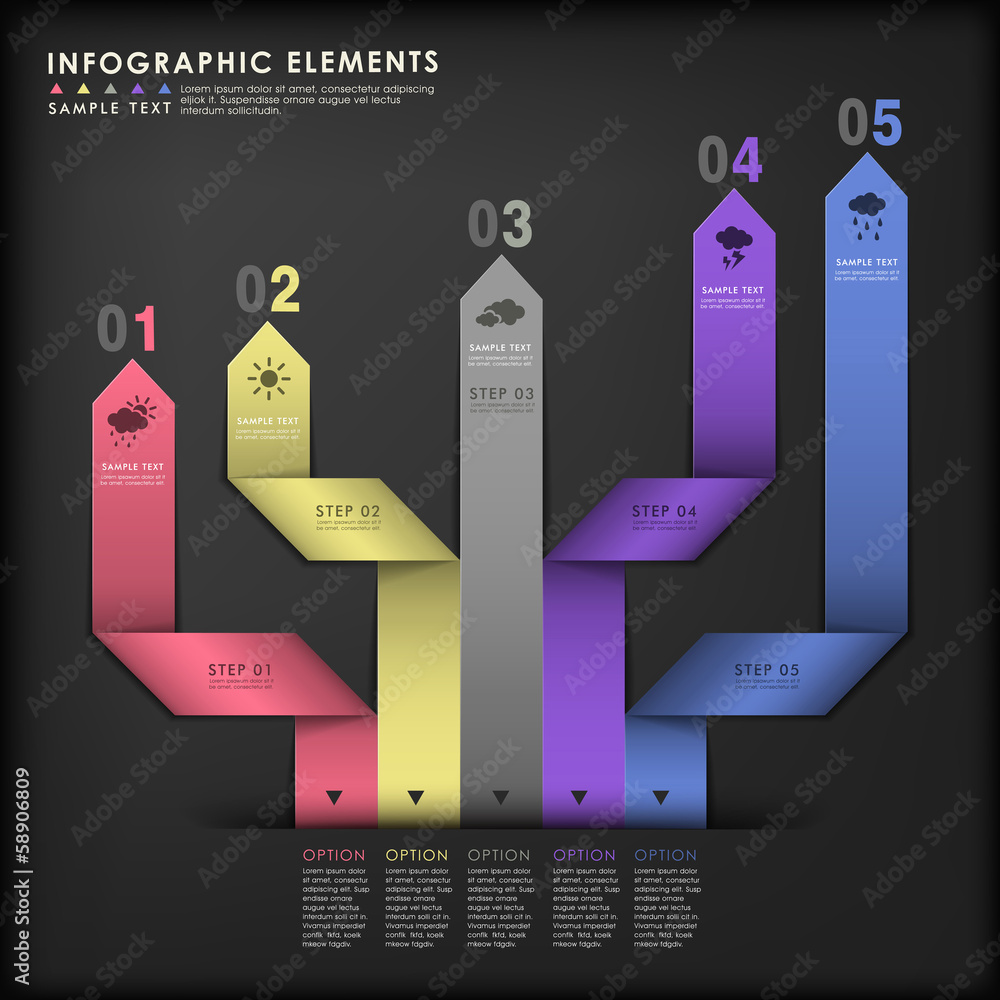 abstract 3d paper infographics Stock Vector | Adobe Stock