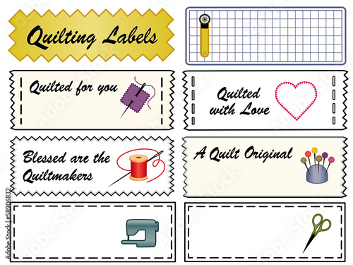 Quilting Sewing Labels, copy space, mat, machine, do it yourself