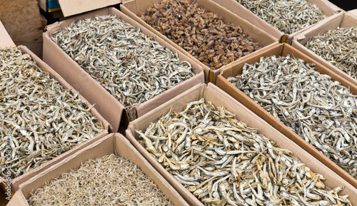 Valokuva Dried small anchovy fish
