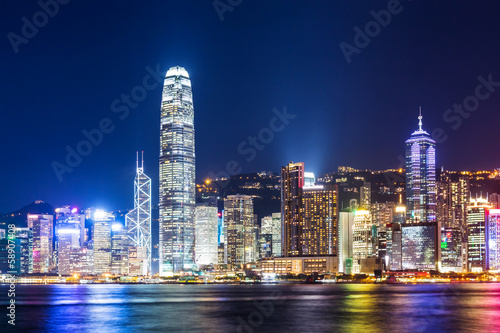 Hong Kong Skyline at night © leungchopan