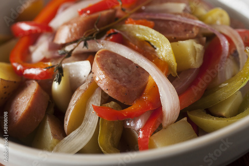 savory sausage and peppers dish