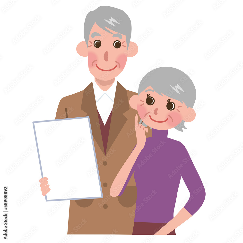 書類をみるシニアの夫婦