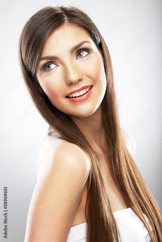 Beauty woman face portrait. Close up. Young model.