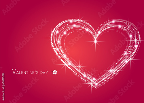 Abstract love and starts on pink background