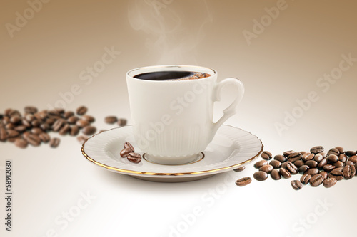 Cup of Turkish coffee with clipping path - Stock Image