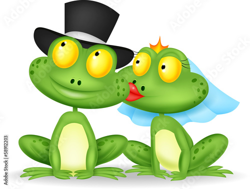 Married frog kissing