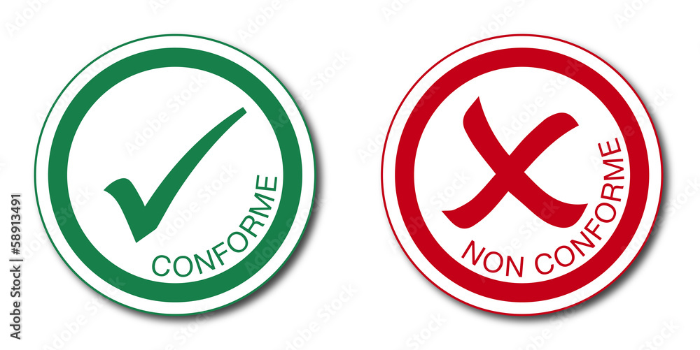Vecteur Stock Conforme Non Conforme Adobe Stock vecteur-stock-conforme-non-conforme-adobe-stock
