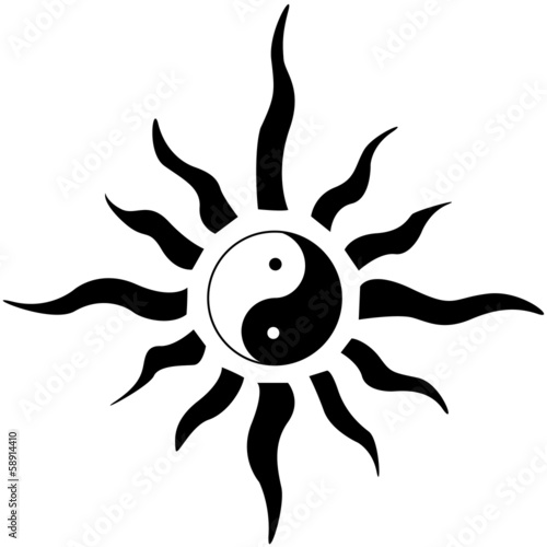 ying yang black sun