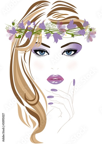 beauty wearing floral wreath