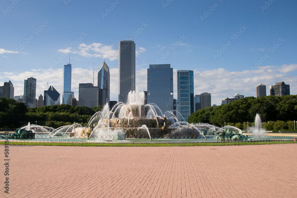 Fototapeta premium Buckingham fountain in chicago
