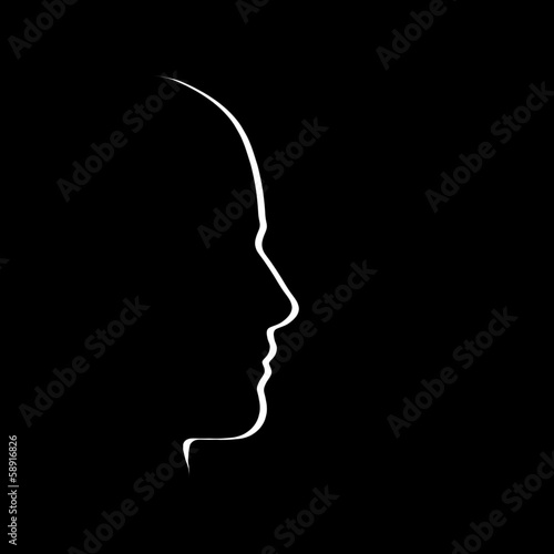 Human face silhouette