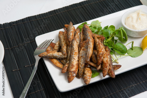 Whitebait with garlic mayonnaise