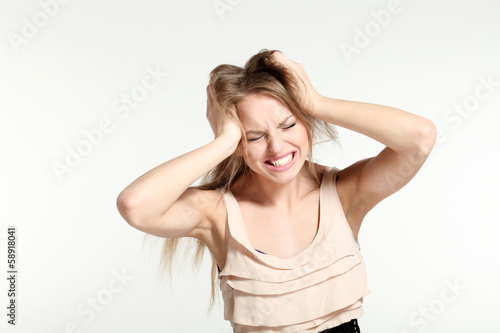 .beautiful girl in vintage clothing, portrait in studio