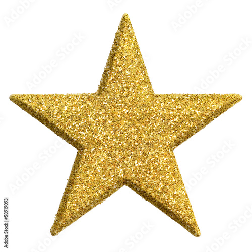 Canvastavla Goldener Stern, glitzernd
