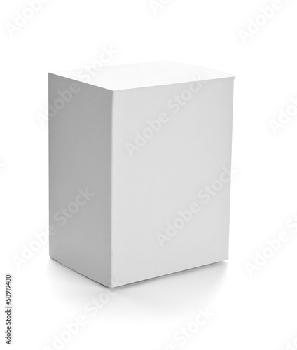 white box container template blank package