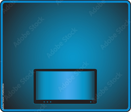 blue background with modern tv icon