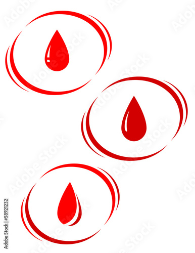 set of blood drops