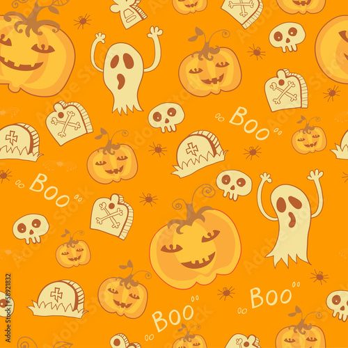 Halloween cartoon bright seamless. Background