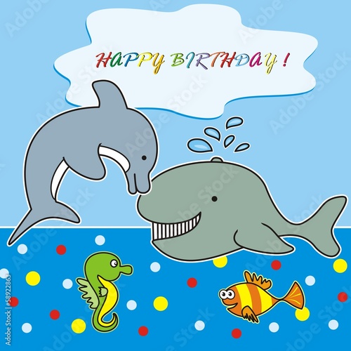 happy birthday - marine life