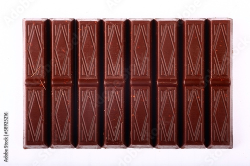 chocolate bar on white background