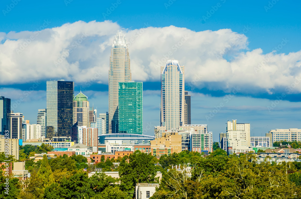 skyline of a modern city - charlotte, north carolina, usa skyline of a modern city - charlotte, north carolina, usa