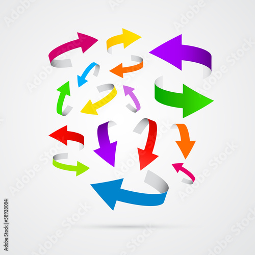 vector 3d colorful arrows set