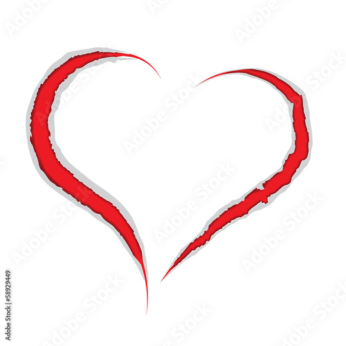 Valentine heart claws scratch