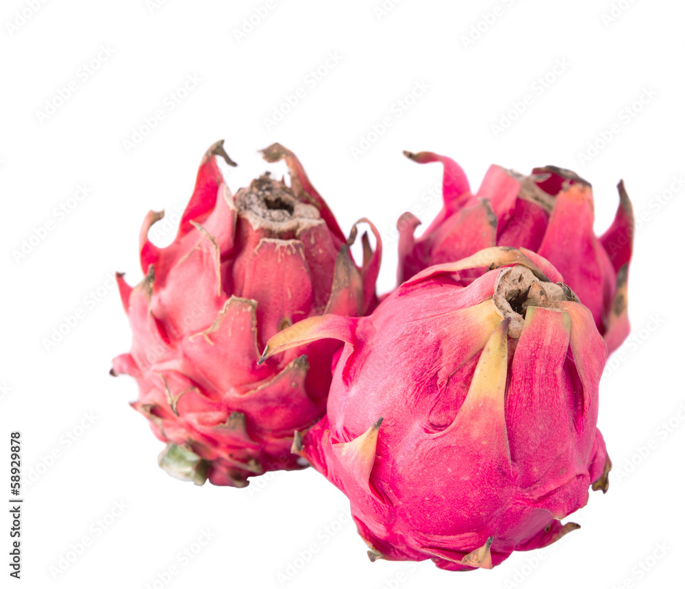 Dragon fruits over white background Dragon fruits over white background