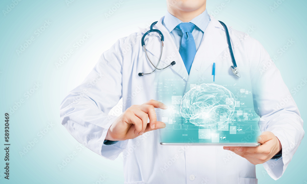 Fototapeta premium Doctor with tablet pc