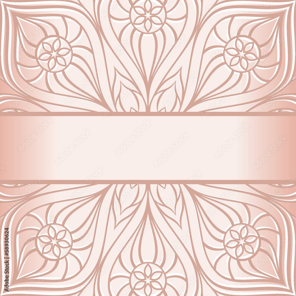 Floral border. Abstract flower background.