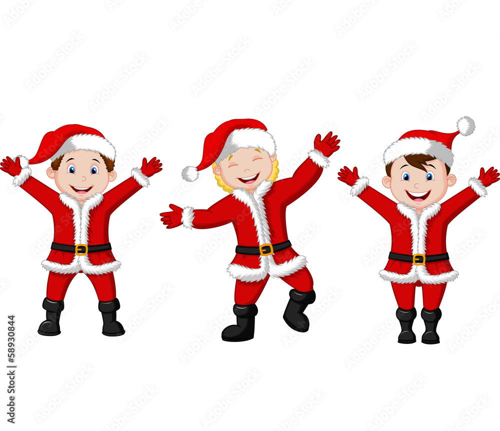 Happy children in Santa Costume Happy children in Santa Costume