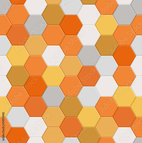 seamless modern orange hexagonal pattern
