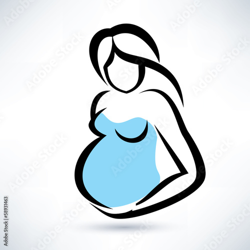 pregnant woman,  stylized vector symbol