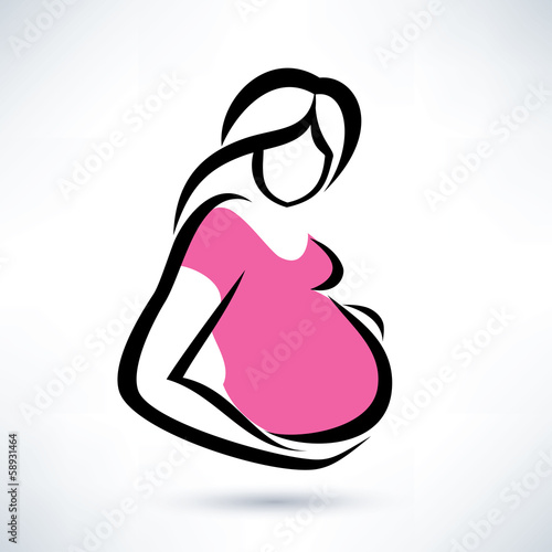 pregnant woman,  stylized vector symbol