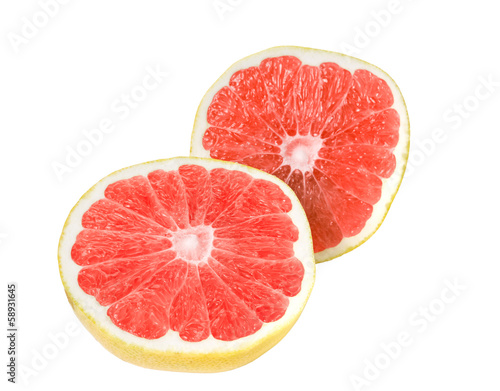Fresh  ripe  organic grapefruit isolated.