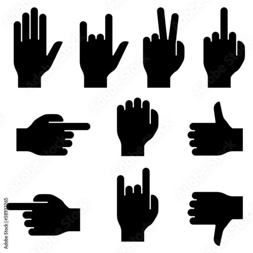 Set of hand gestures.